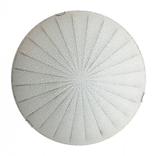 ONLI - Plafoniera Crux. Luce da soffitto o parete in vetro. 2 luci con attacco E27. Stile moderno semplice ed elegante. Design made in italy e garanzia italiana 24mesi. (diam. 40 cm)