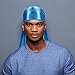 6 Pcs Silky Durag Headwraps Dorag for Men Women Waves, Durags Pack with Long Tail and Wide Straps, 6 Colors