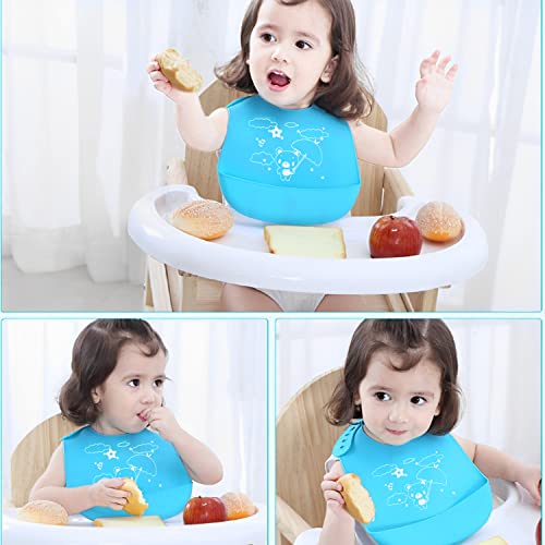 SYGA-Baby-Cute-Cartoon-Printing-Waterproof-Silicone-Bib-Rice-Pocket