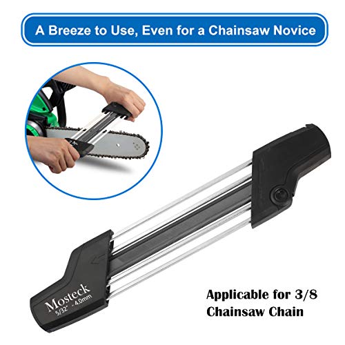 Mosteck Chainsaw Sharpener, 2 in 1 Easy File Chain Saw Blade Sharpener, Chain Sharp Filing Guide, Chainsaw Sharpening Kit - Use on .325 Chainsaw Chains