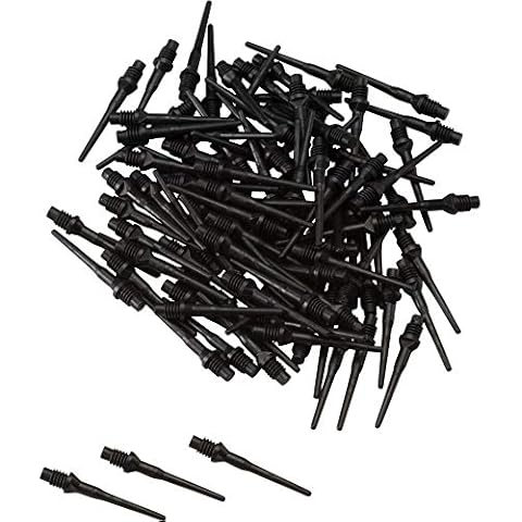 BULL´S Unisex - Erwachsene TUFFLEX Tips SCHW.6MM 100 Dartpfeile, SCHWARZ, 1size Cover