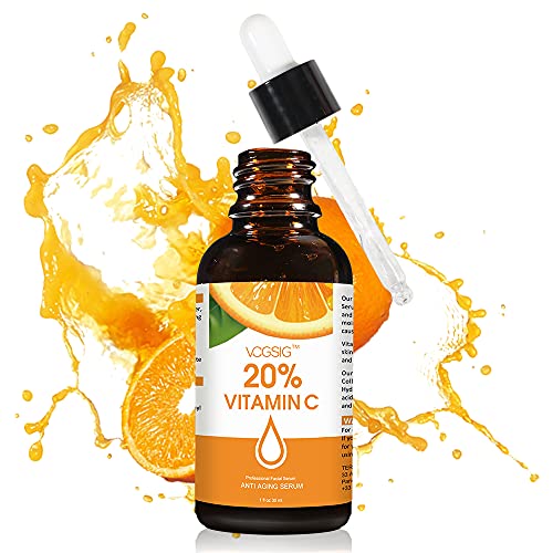 Vitamin C Serum, Vitamin C Oil for Natural Anti Aging & Wrinkle Facial Serum, with Hyaluronic Acid Serum for Face, Boost Skin Collagen, Brighten, Hydrate Skin, Serum for Face/Neck/Eyes - 30Ml