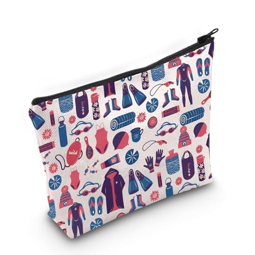 VAMSII Wild Swimming Lover Gift Wild Swimming Essentials Makeup Bag Outdoor Swimming Cosmetic Bag Swimmer Merch (Wild Swimming Essentials M)
