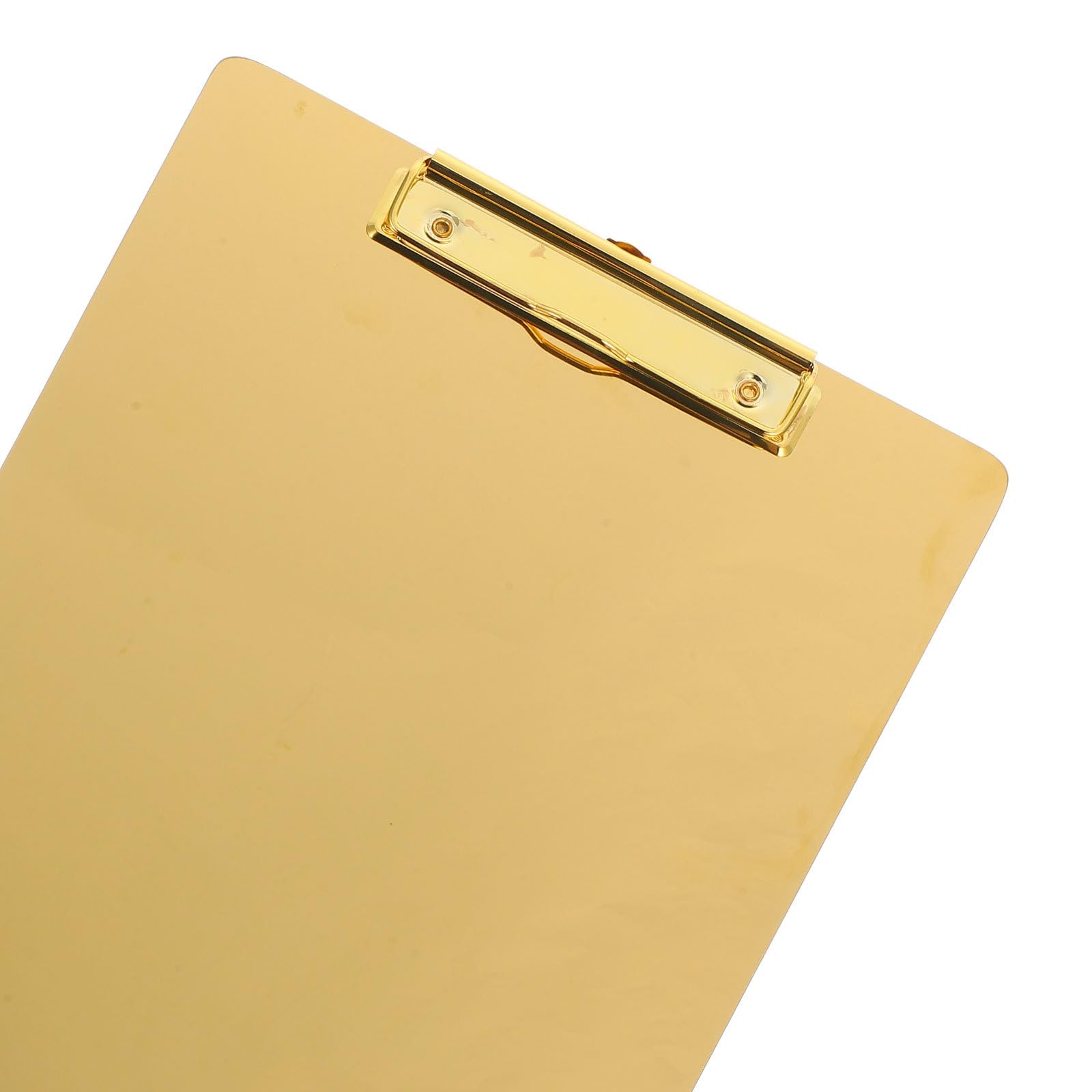 Porte-Documents A4 Acier Inoxydable Doré Pince Métallique, Support pour Bloc-Notes, Adapté pour Bureau et Matériel Scolaire