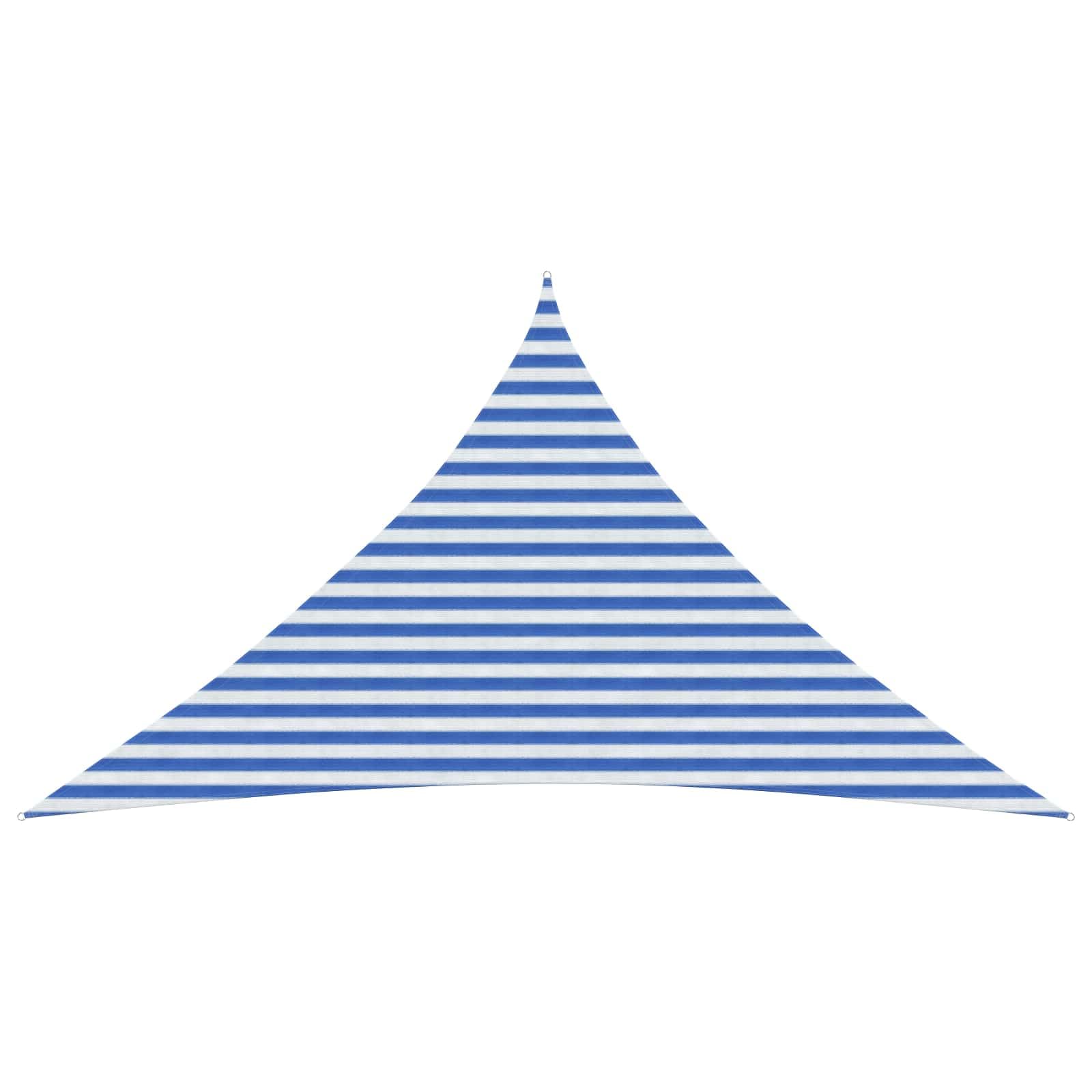 vidaXL Sunshade Sail 4 x 4 x 5.8 m HDPE Triangular Blue and White