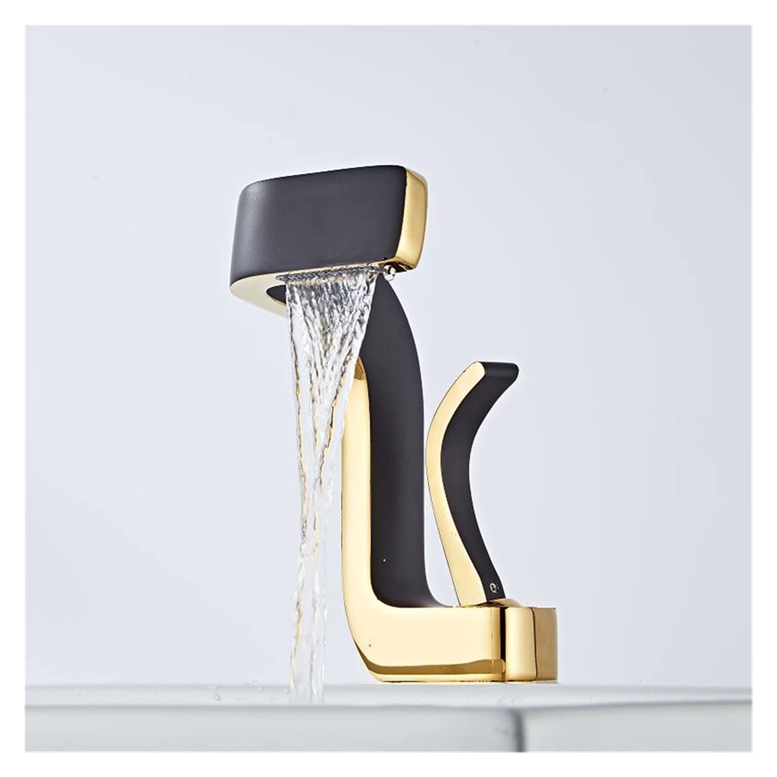 ZYCHSJXA Black Bathroom faucets Compatible with Sink 1 Hole Vanity Faucet Waterfall tap Compa
