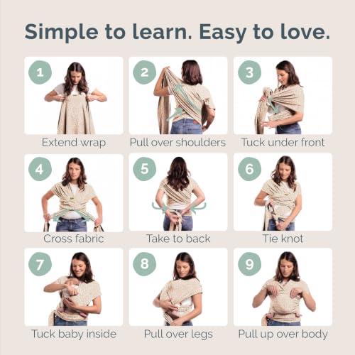Image of Boba Baby Wrap Carrier - Original Baby Sling Carrier for Newborns (7-35 lbs), Soft, Secure, Hands-Free & Ergonomic, Ideal for Comfortable Bonding, New Parents (Sand Leopard)