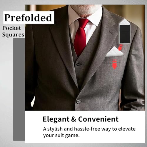 Image of Mens Pre-Folded Pocket Squares on Card Pocket Handkerchief for Suit Accessories