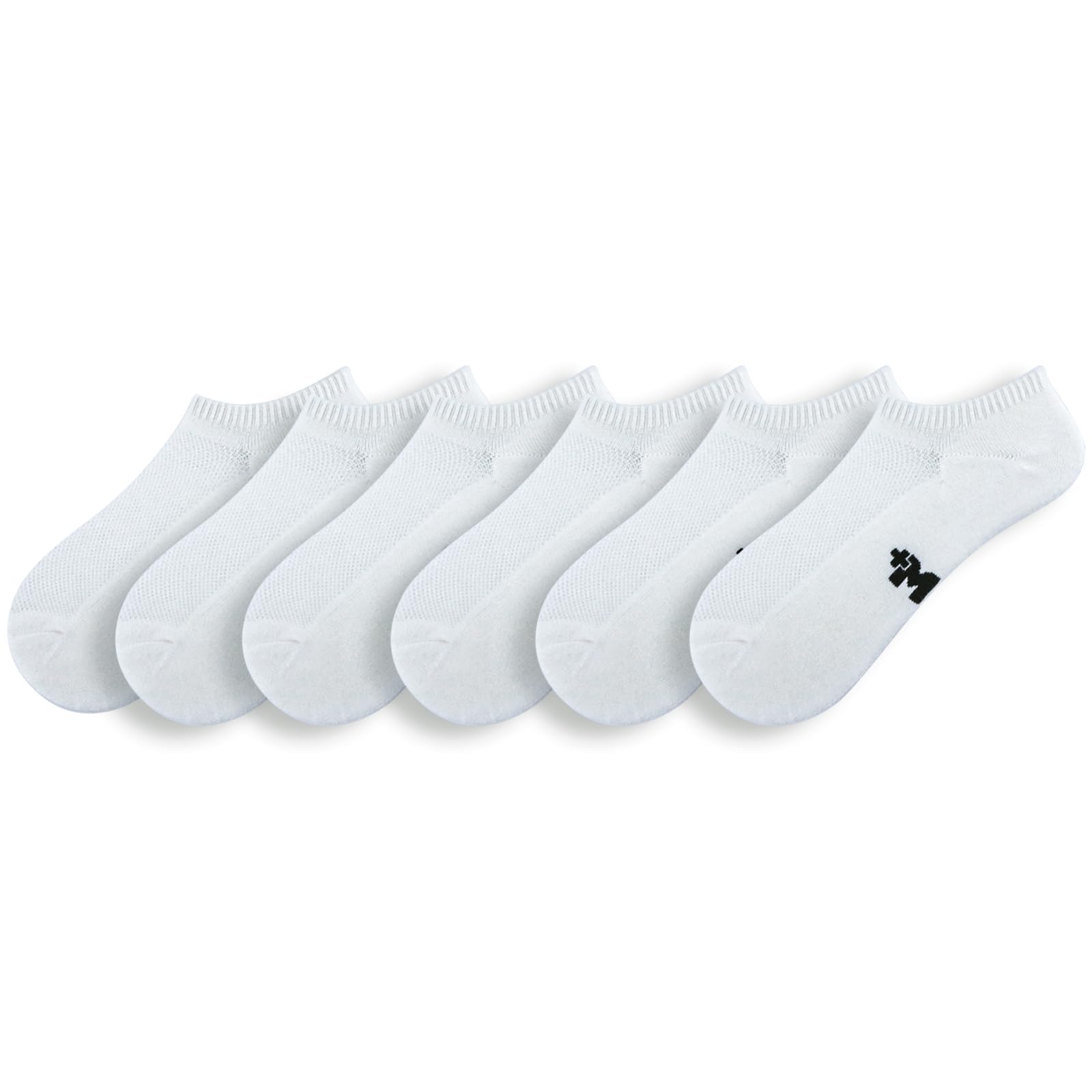 +MD Bamboo Viscose No Show Socks for Women and Men, Smell Control Breathable Cushioned Sole Casual 6 Pairs