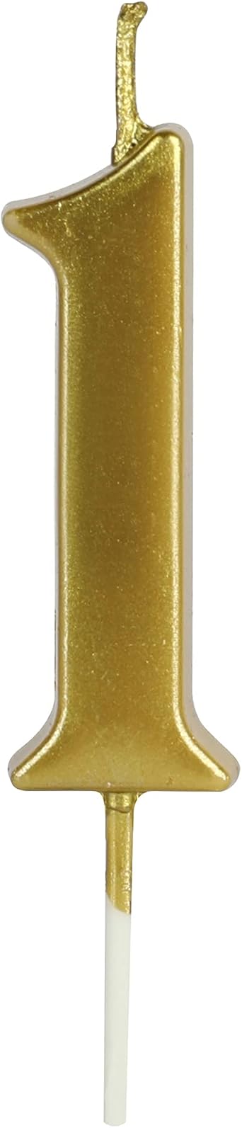 Gold Birthday Candles for Cake, Premium Glitter 1st Number Candle Birthday Party Wedding Anniversary Decoration for Kids Women or Men, Number 1