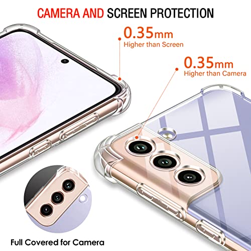 Image of Lustree Back Cover Transparent Case Compatible with Samsung Galaxy S22 Plus | Clear + TPU Case with 4 Corner Air Cushion Protection & Camera Protection | Slim& Stylus Cover