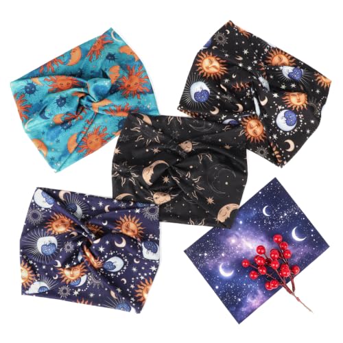 Image of DRESHOW 4 Pack Turban Headbands for Women Wide Vintage Head Wraps Knotted Cute Hair Band Accessories