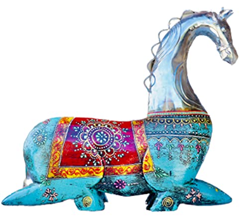 Estatua de madera caballo 10 pulgadas para decoración miniatura 2