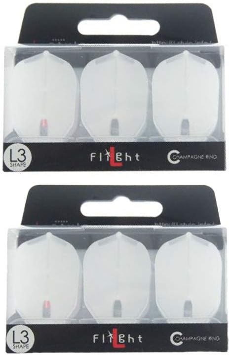 Lstyle Dart Flights - L3 PRO Shape - Clear White | 2 Sets of 3 | for Soft & Steel Tip Darts