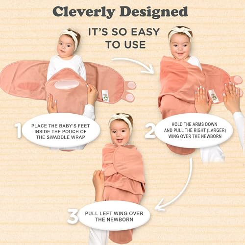 Image of Swaddles for Newborns - 3-Pack Infant Swaddles 3-6 Months - Adjustable Swaddle Sleep Sack - Soft Organic Cotton Baby Wrap for Safe & Cozy Sleep
