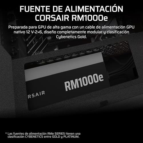 Image of Corsair RM1000e (2025) Fully Modular Low-Noise ATX Power Supply with 12V-2x6 Cable - ATX 3.1 & PCIe 5.1 Compliant, Cybenetics Gold Efficiency, 105C-Rated Capacitors - Black (Renewed)