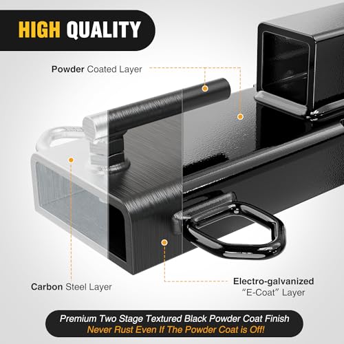 Image of Nilight Forklift Trailer Hitch Attachment Fits 2 Inch Receiver Clamp on Pallet Fork Trailer Towing Adapter with Safety Chain & 5 /8 inch Hitch Pin Clip Black