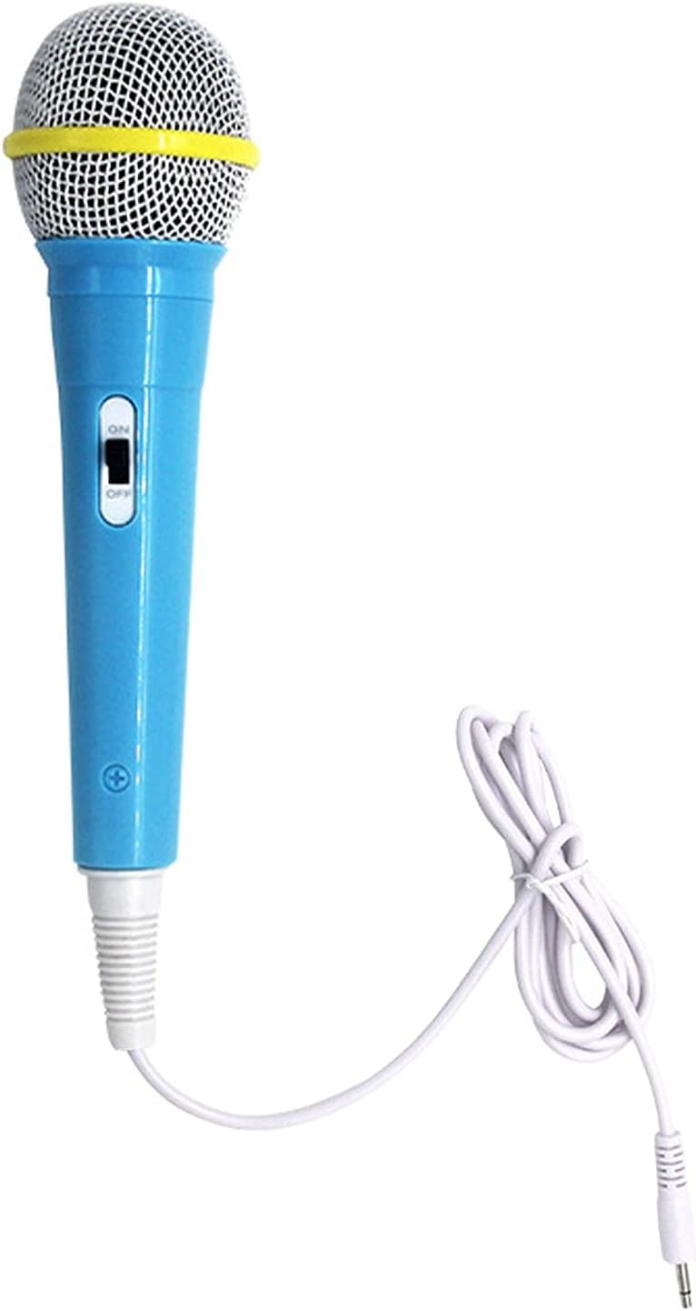 Wired Microphone, Dynamic Microphone 3.5mm Jack Lightweight No Battery for Kids Singing Mechine Home (Blue), Free Size
