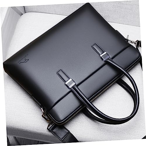 Sacoche ordinateur portable cuir vachette noir mallette affaires luxe - 5