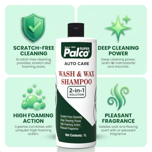 Image of PALCO Wash and Wax Car Shampoo 1L, pH Neutral Car Washing Shampoo