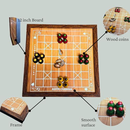 Image of Ludo Board Game /Logical /Strategy Size 12 * 12inch, Wooden Coins,Best Gift for Kids