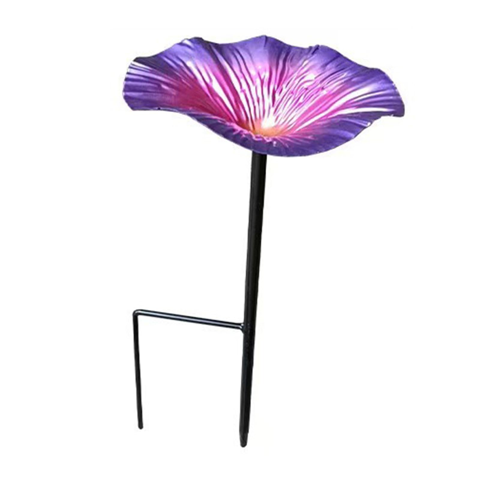 VKCMNWE Metal Flower Garden Stakes Bird Bath, Metal Bird Bath Stake, Bee Butterfly Watering Station, Pollinator Hummingbird Bowl Outdoor Decor for Flower Garden Lawns Yard