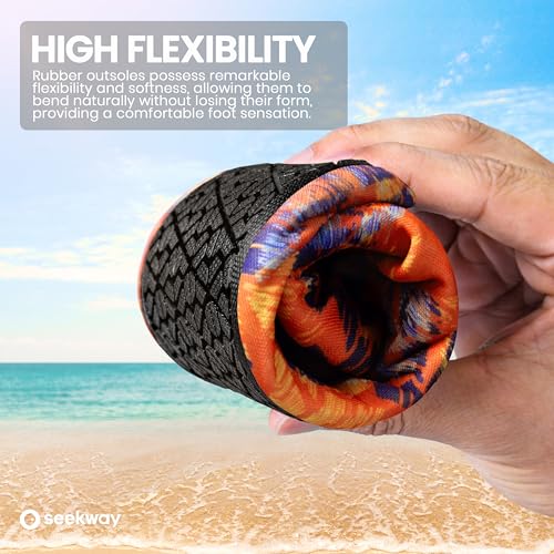 Image of SEEKWAY Water Shoes Women Men Adult Quick-Dry Aqua Socks Barefoot Non Slip for Beach Swim River Pool Lake surf Black SK002(U)