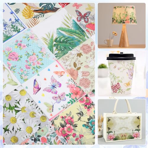 image for KEKJA Floral Decoupage Paper Napkins, 20 Pack 20 Styles Assorted Decor