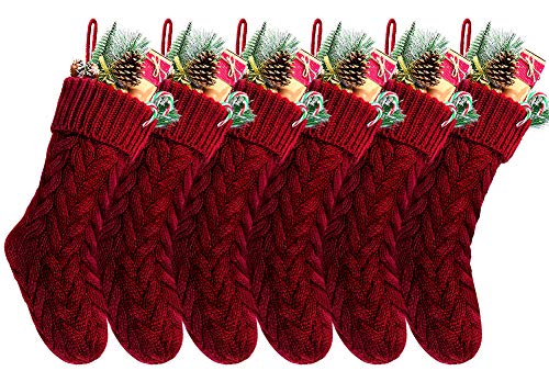 Kunyida Pack 6,18' Unique Burgundy Knit Christmas...