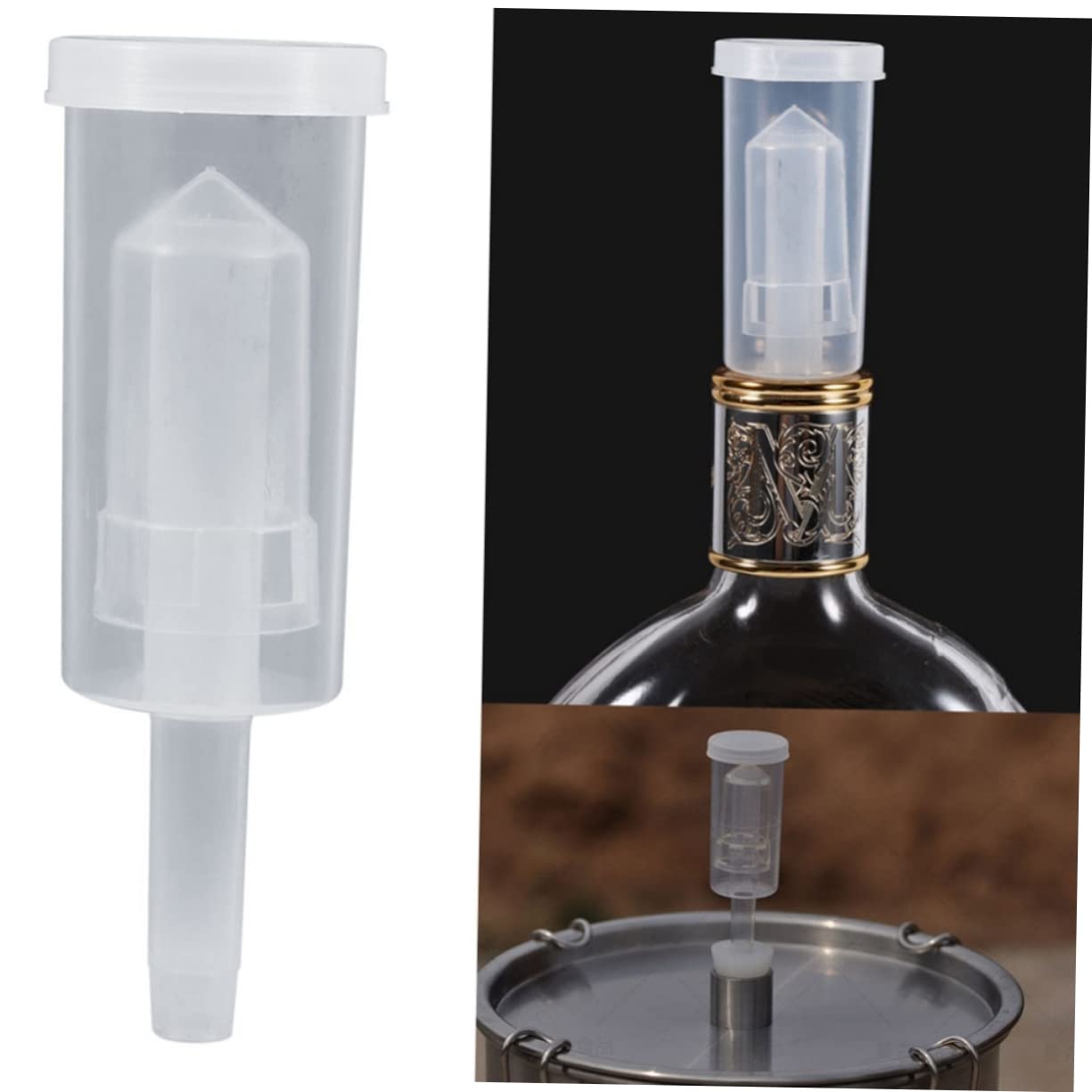 Cabilock 1Pc Homebrew Air Lock Valve One Way Exhaust Water Sealed Check for for Beer Wine Cider Brewing Fits Stoppers and Bungs