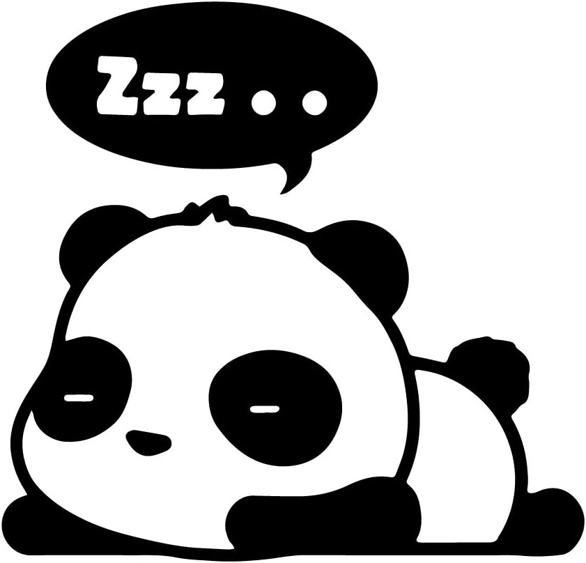 [ST67] 1 Piece BLACK Cute Panda Zzz Sleeping Bubble Cartoon Vinyl Sticker 5" x 4.8"