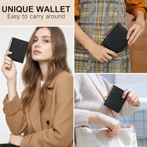 Image of FALAN MULE Small Wallets Woman Slim RFID Blocking Mini Credit Card Holder