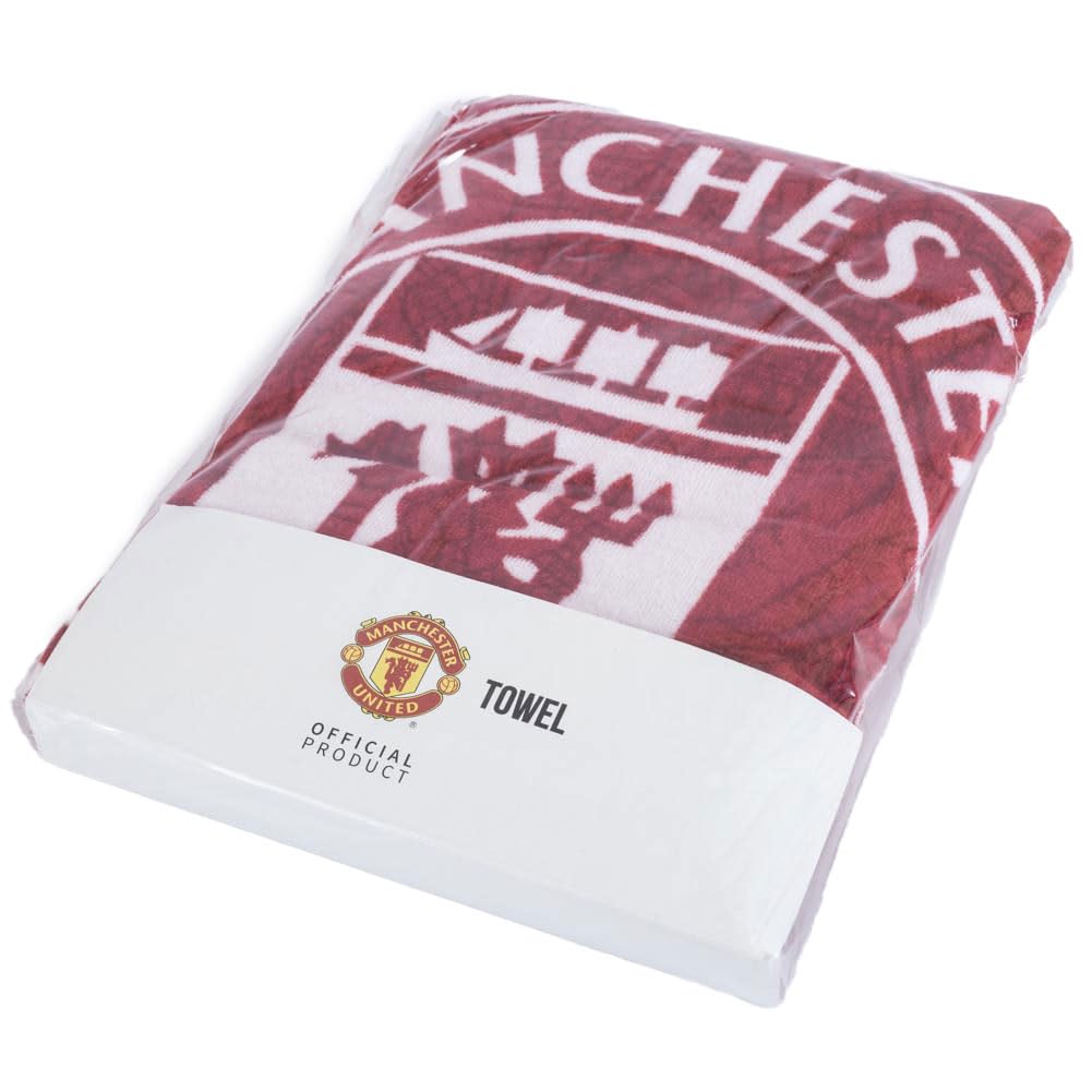 FOCO Toalla de fútbol con Licencia Oficial del Manchester United FC Identity