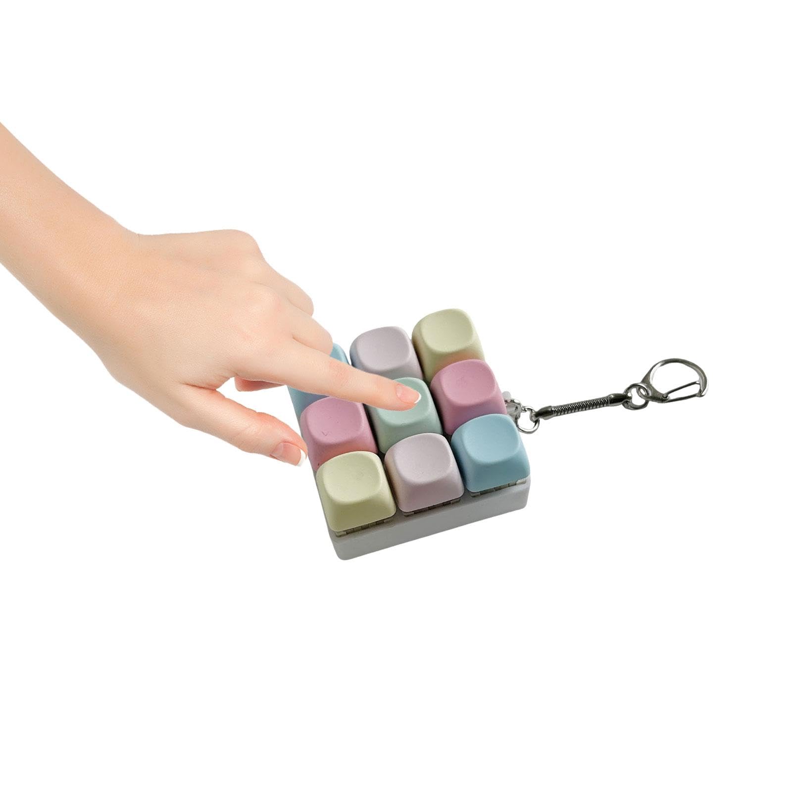 Amazon.co.jp: predolo カラフルなミニ9キーキーボードフィジェット