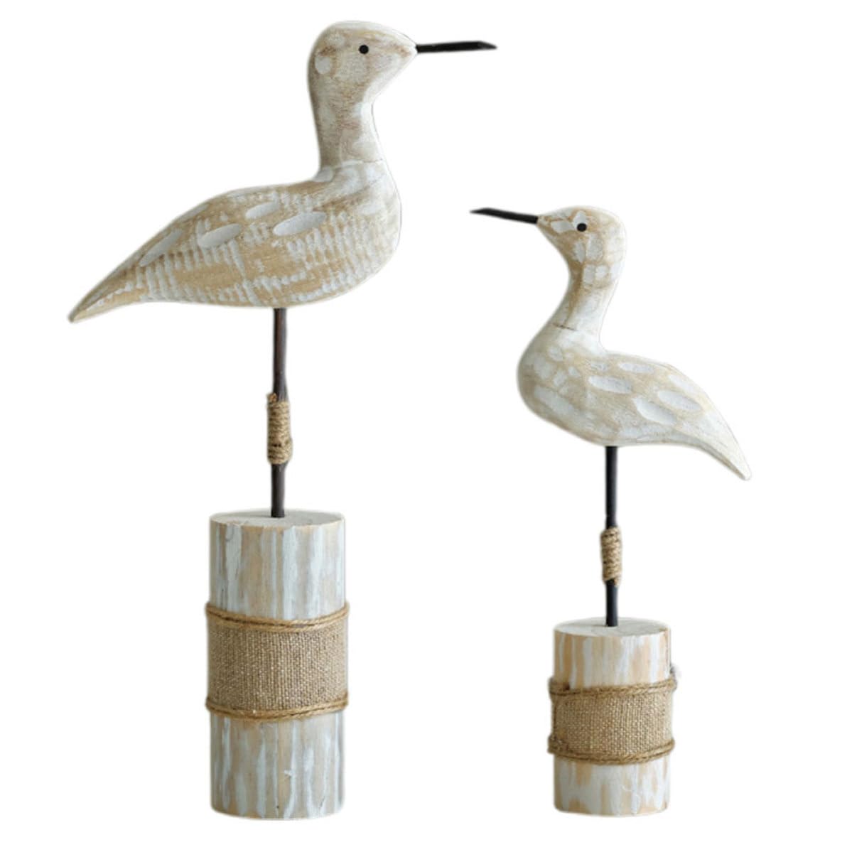 Artibetter 2 Piezas Madera de Pino Figura Rústica de Gaviota de Pie