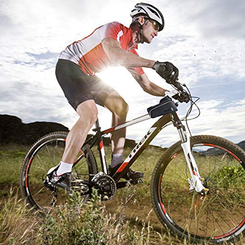 Bike Phone Front Frame Bag - Waterproof Top Tube Cycling Bags Bicycle Phone Bag Bike Phone Case Holder Accessories Cycling Pouch Compatible with iPhone 11 XS Max XR Fit 6.5”