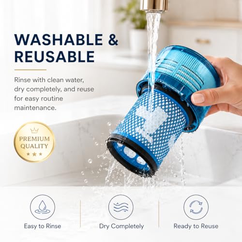 Image of Dyson V12 Filter, 2-Pack Premium True HEPA Replacement Filters compatible with Dyson V12, V12 Detect, V12 Detect Slim, V12 Detect Slim Absolute, Slim Origin, V12 Detect Slim Filter, Part no. 971517-01