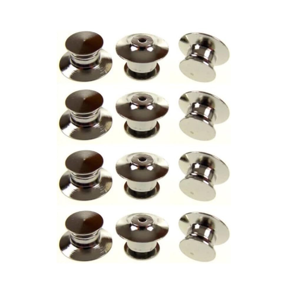 24 Pieces Pin Keepers Backs Locks Locking (Flat Head Silver)