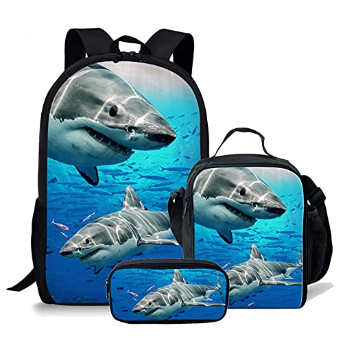 NETILGEN Mochila infantil para la escuela 3 en 1 para niños y adolescentes, bolsa de almuerzo aislada + estuche para lápices, para viajes, camping, senderismo, ciclismo, deportes al aire libre,