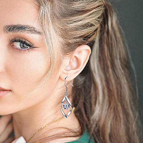 925 Silver Dangle Earrings for Women Hypoallergenic Cute Fashion Teardrop Drop Earrings Sparkly Nickel Free Crystal Hanging Dangly Dangling Earrings Jewelry for Women4
