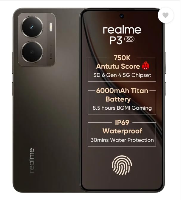 realme P3 5G with 6.67″ FHD+ 120Hz AMOLED Display (6 GB RAM, 128 ...