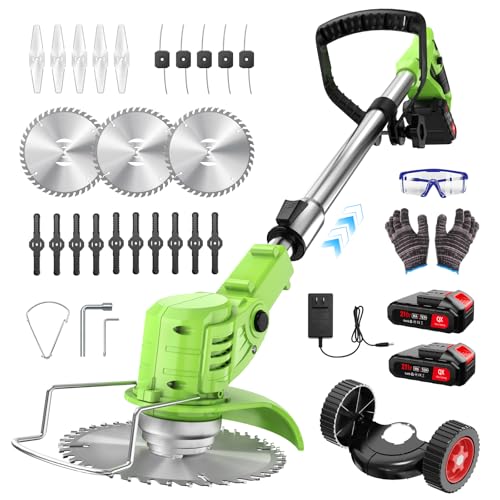 草刈り機 充電式 高性能 21V 4000mAhのバッテリー総容量 強力電動草刈り機...