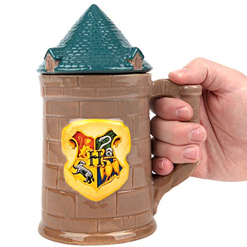 Harry Potter Hogwarts Castle Mug, Large 30 oz - Ceramic Lidded Beer Stein - For Coffee, Tea, Butterbeer & More - Book & Movie Decor Gift for Teens, Men, Women, Adults, Father's Day