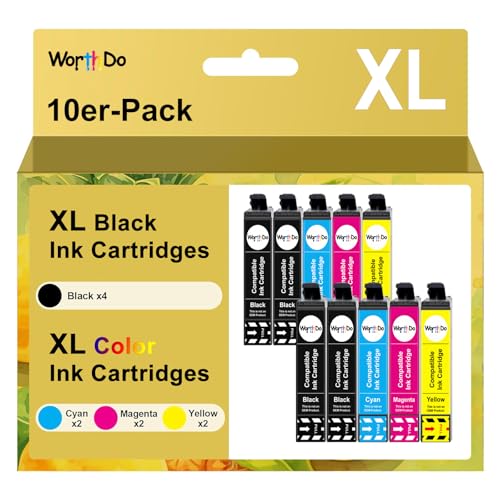 WORTHDO XL Patronen Kompatibel für Epson 604XL / 604 Druckerpatronen für Epson XP-3200 Expression Home XP-3205 XP-4200 XP-4205 XP-2200 XP-2205 Workforce WF-2910 WF-2930 WF-2935 WF-2950 (10er-Pack)
