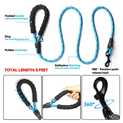 SYEENIFY No Pull Dog Harness, Adjustable Soft Padded Dog Vest, Medium Large Dog Harness with 5FT Dog Leash,Reflective No… - Image 5
