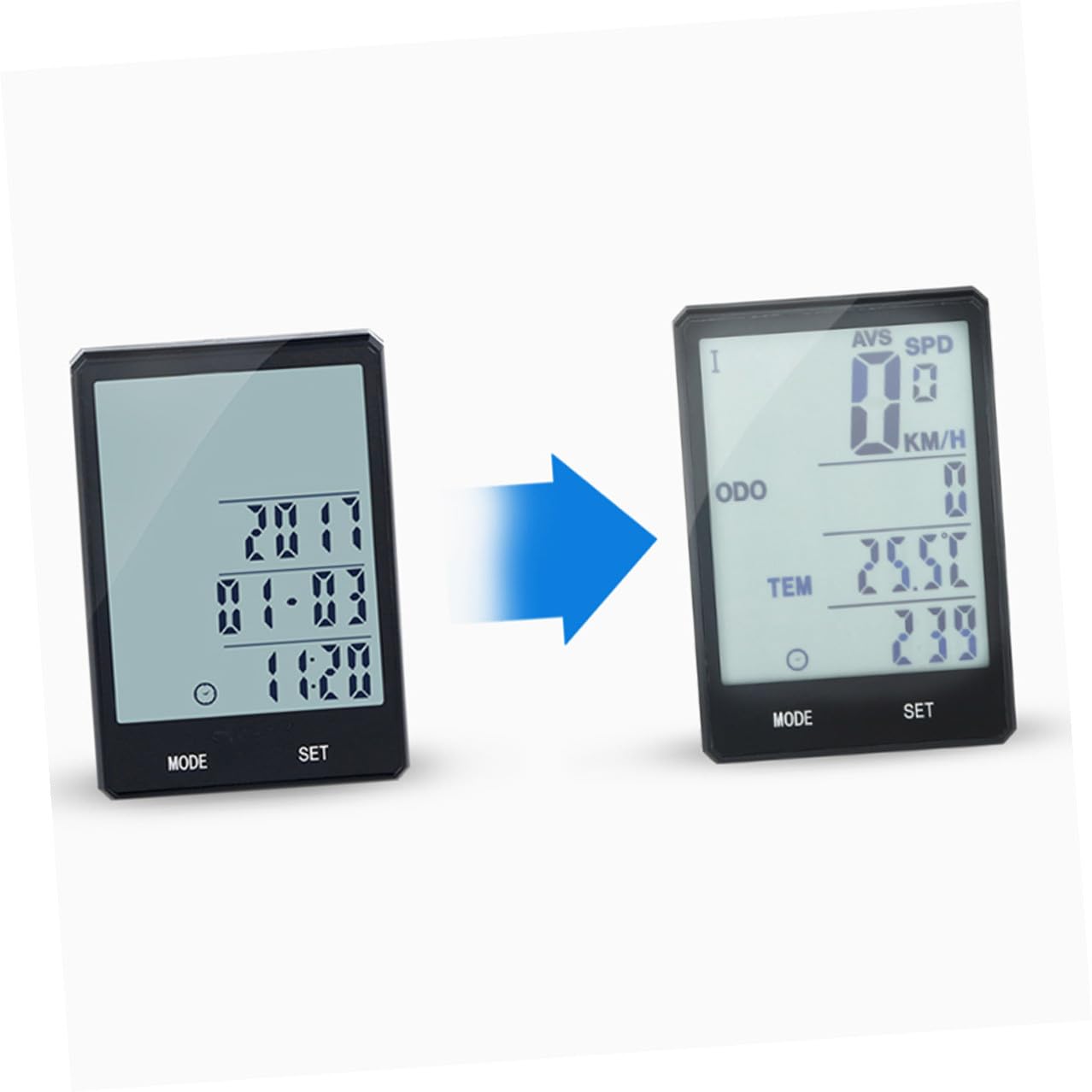 Tachimetro Notte per Bicicletta senza Fili Display Lcd e Batteria 2032 | Conta Chilometri Leggero, Schermo Luminoso Nero, per Escursioni e Salite, Corpo Plastico Componenti Elettronici