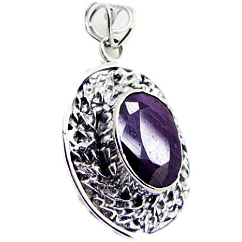 Pendentif en argent 925 avec rubis fait main anti-ternissement pour femme
