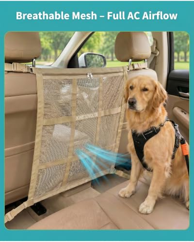 KINETOVOLTA Dog Car Net Barrier, 9-Grid Reinforced, Dog car Barrier — view 4