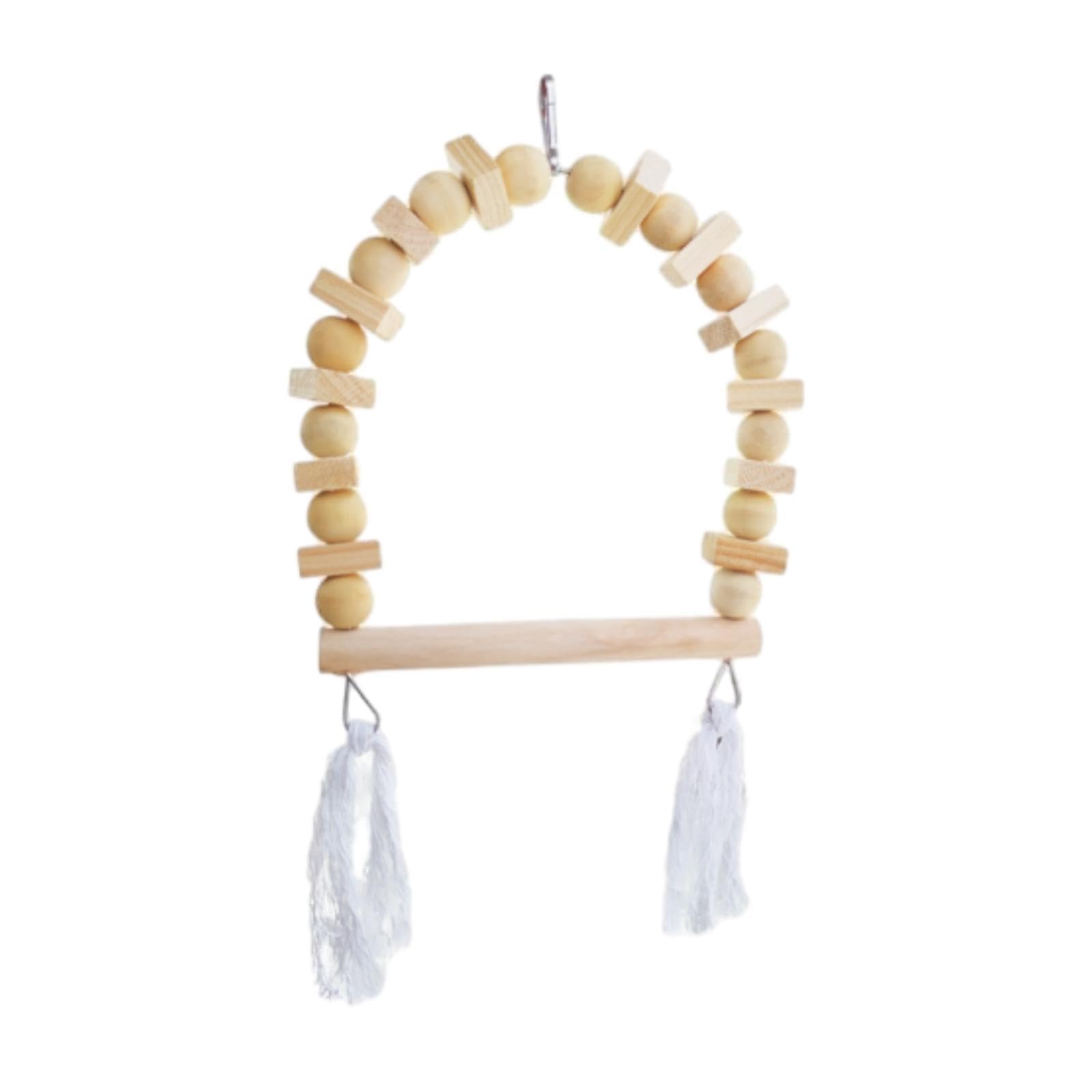 Whtkoph Bird Swing Wooden Perch Stand Parrot Swing Toy Training Toys for Lovebird