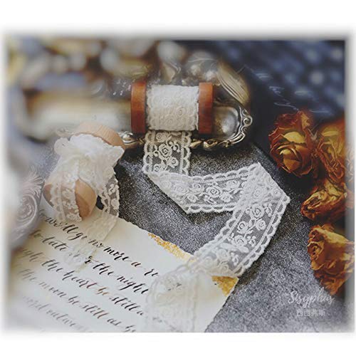 Sourcemall Lace Trim Ribbon, Delicate White Floral Ribbon For Wedding/Bridal Decoration, Diy Craft Sewing, Home Decoration, 5 Yards #TOP4
